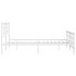 Estructura cama metal con cabecero y estribo blanco 150x200