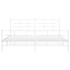 Estructura cama metal con cabecero y estribo blanco 180x200