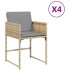 Sillones jardín con cojines 4 uds ratán sintético beige