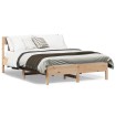 Estructura de cama con cabecero madera maciza pino 120x200 cm