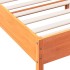 Estructura cama con cabecero madera pino marrón cera 140x190