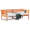 Sofá cama de madera maciza de pino marrón cera 75x190 cm