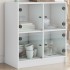 Armario auxiliar con puertas de vidrio blanco 68x37x75,5