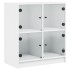 Armario auxiliar con puertas de vidrio blanco 68x37x75,5