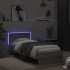 Estructura de cama cabecero luces LED gris Sonoma 90x190