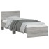 Estructura de cama cabecero luces LED gris Sonoma 90x190