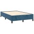 Cama box spring con colchón terciopelo azul oscuro 120x190