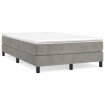 Cama box spring con colchón terciopelo gris claro 120x190 cm