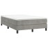 Cama box spring con colchón terciopelo gris claro 120x190