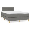 Cama box spring con colchón y LED tela marrón oscuro 120x190 cm