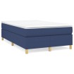 Cama box spring con colchón tela azul 120x190 cm