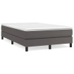 Cama box spring con colchón cuero sintético gris 120x190 cm