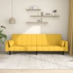 Sofá cama de 2 plazas con dos almohadas tela color amarillo