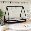 Estructura de cama para niños madera de pino negro 80x160 cm