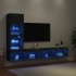 Muebles de TV de pared con LED 4 pzas madera ingeniería