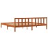 Estructura de cama madera maciza pino marrón cera 120x200