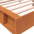 Estructura de cama madera maciza pino marrón cera 120x200