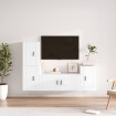 Set de muebles para TV 4 piezas madera contrachapada blanco