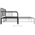 Estructura de sofá cama extraíble metal negro 90x200