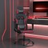 Silla gaming de masaje cuero sintético negro y rojo vino