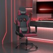 Silla gaming de masaje cuero sintético negro y rojo vino tinto