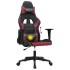 Silla gaming de masaje cuero sintético negro y rojo vino