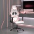 Silla gaming de masaje cuero sintético blanco y