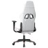 Silla gaming de masaje cuero sintético blanco y