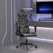 Silla gaming de masaje cuero sintético negro y gris