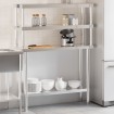 Mesa de trabajo para cocina con estante acero inox 110x30x150cm