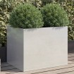 Jardinera de acero inoxidable plateado 62x47x46 cm