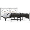 Estructura de cama cabecero y estribo metal negro 140x190 cm