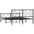 Estructura de cama cabecero y estribo metal negro 140x190