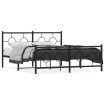 Estructura de cama cabecero y estribo metal negro 150x200 cm