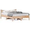 Estructura de cama de madera maciza de pino 140x190 cm