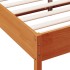 Estructura de cama madera maciza pino marrón cera 135x190