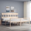 Cama de matrimonio para personas mayores cabecero madera maciza