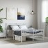 Estructura cama metal con cabecero y estribo blanco 135x190