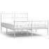 Estructura cama metal con cabecero y estribo blanco 135x190