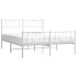 Estructura cama metal con cabecero y estribo blanco 135x190