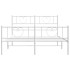 Estructura cama metal con cabecero y estribo blanco 135x190