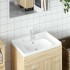 Lavabo de baño rectangular cerámica blanco 71x48x23