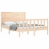 Estructura de cama con cabecero madera maciza 120x200