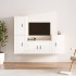 Set de muebles de TV 4 pzas madera contrachapada blanco