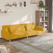 Sofá cama de 2 plazas con dos almohadas tela color amarillo