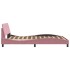 Estructura de cama con cabecero de terciopelo rosa 140x200