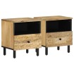 Mesitas de noche 2 uds madera maciza de mango 40x33x46 cm