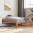 Estructura de cama madera maciza de pino marrón cera 90x200