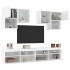 Mueble de pared de TV con luces LED 6 piezas