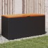 Caja de almacenaje jardín madera acacia ratán negro